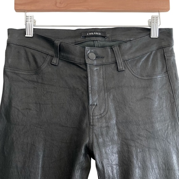 J BRAND L8001 Genuine Lamb Leather Skinny Jeans with Ankle Zippers - Picture 11 of 16